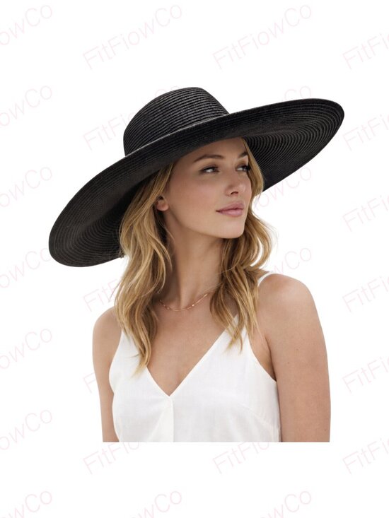 San Diego Hat Co. Accessories - San Diego Hat Co Black Oversized Sun Hat Extra Wide Brim Adjustable Resort